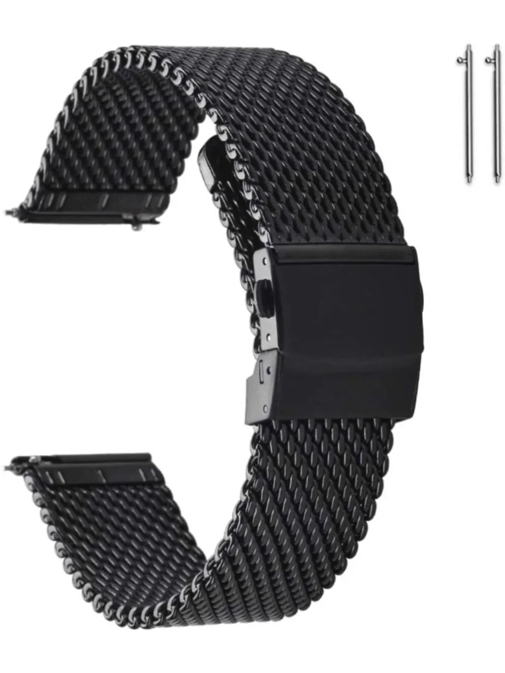 Durable Stainless Steel Mesh Watch Band - Adjustable 18mm, 20mm, 22mm Sizes